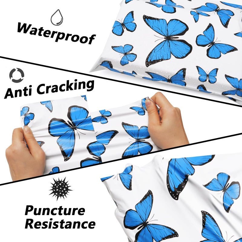Vapulcio Cute Poly Mailers 6x9 Inch 100 Pcs - Butterfly Printed Shipping Bags for Clothing - Waterproof and Tear Resistant Mailing Envelopes - Self-Sealing Packaging Bags for Small Business - Image 4